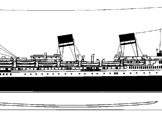 Ship SS Augustus [Ocean Liner] - drawings, dimensions, figures
